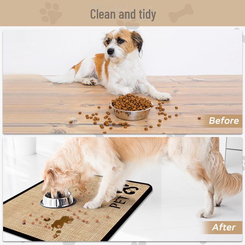 Non-Slip Pet Feeding Mat: Absorbent Diatomaceous Earth Placemat for Cats & Dogs, Waterproof Splash Pad.