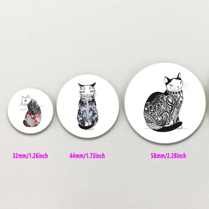 32/44/58 мм мультяшные животные значки на лацкан татуировка кошка эмаль булавка броши для рюкзака декоративные значки из сплава металла ювелирные изделия подарок
