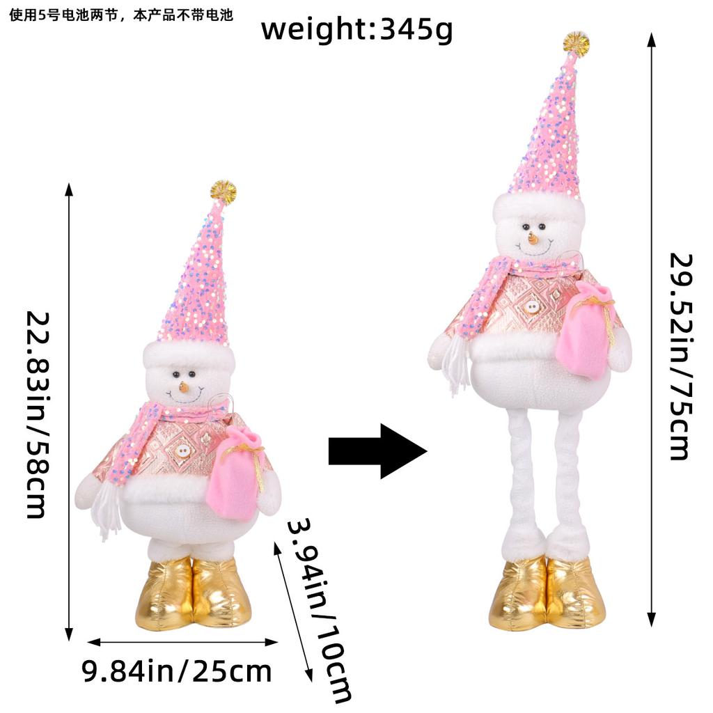 A Variety of Christmas Standing Telescopic Doll Hotel Window Christmas Snowman Elk Doll Decorative Ornaments