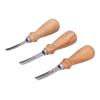 3pcs Wooden Handle Edge Skiving Tool Three Sizes (4mm/6mm/8mm) Leathercraft Trimmer  DIY Leatherwork