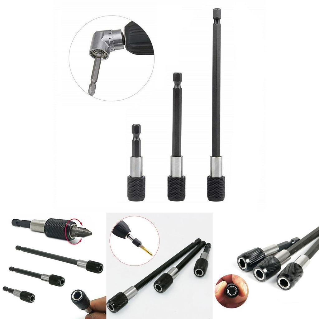 3pcs Set 1/4 Hex Shank Screw Driver Extension Bit Quick Release Holder Tool Efficient Magnetic Bit Holder For Precise And Secure Fastening