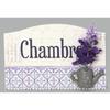 [R6582] - Wooden Door Plaque 'Lavender' Purple Beige (bedroom) - 12x8cm