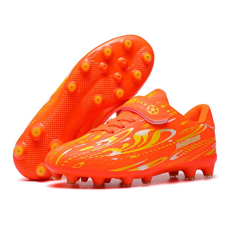 28-39 Children Football Shoes Youth Long Spike Firm Velcro Lace-up Football Shoes Training Kids Football Boots