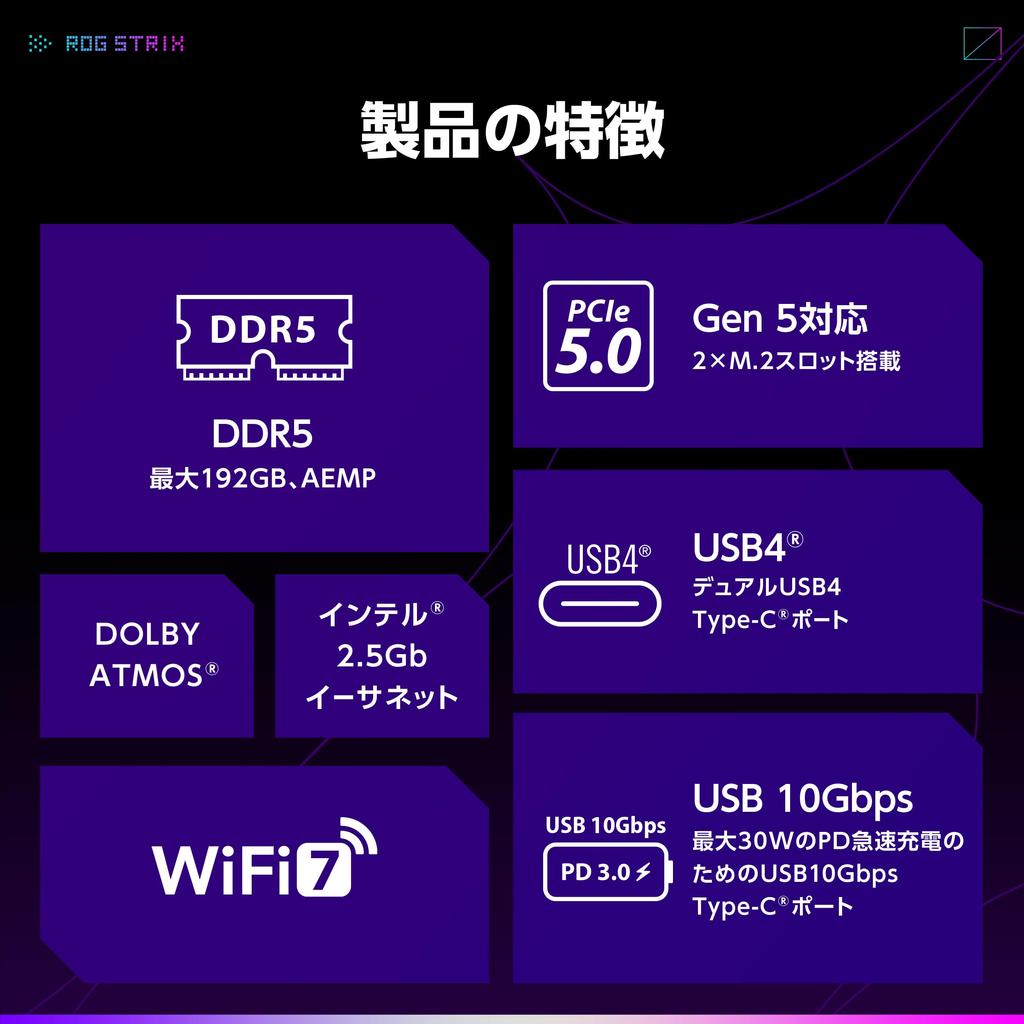 ASUS ROG STRIX X870-F GAMING WIFI AMD Ryzen 9000 Series AM5 Compatible ATX Motherboard with X870 Chipset / Authorized Japanese Dealer