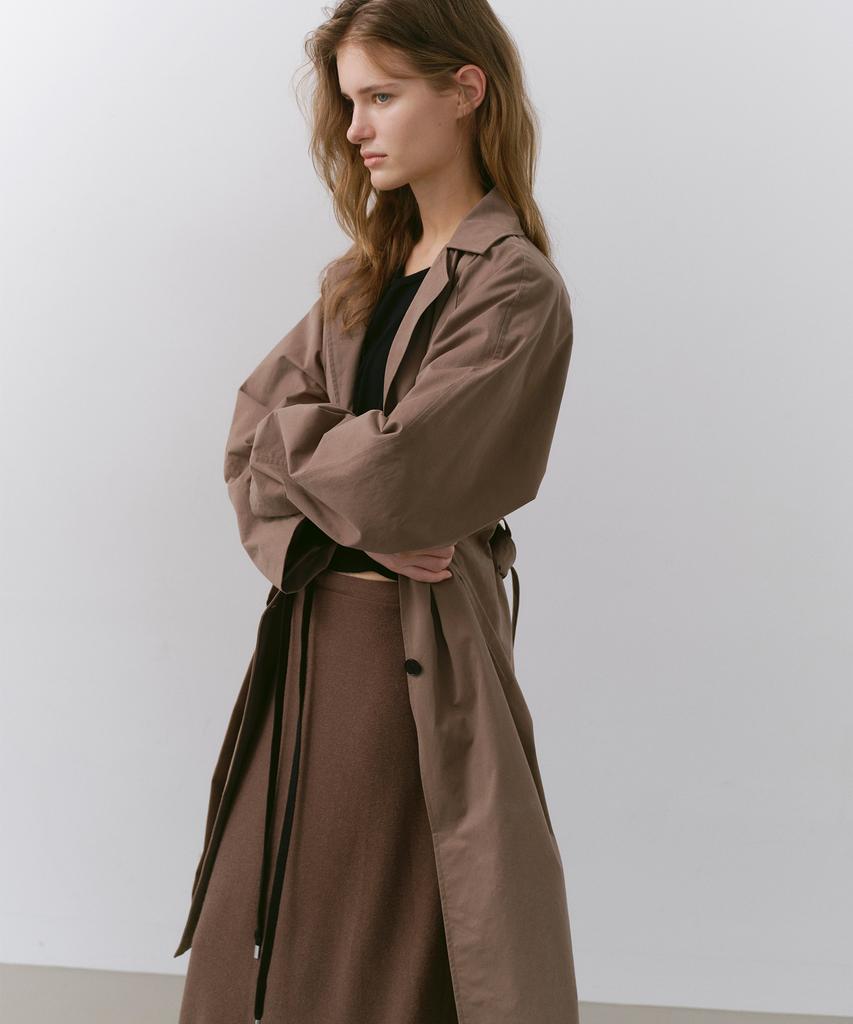 CACELE Panel Front Trench Coat, Mocha