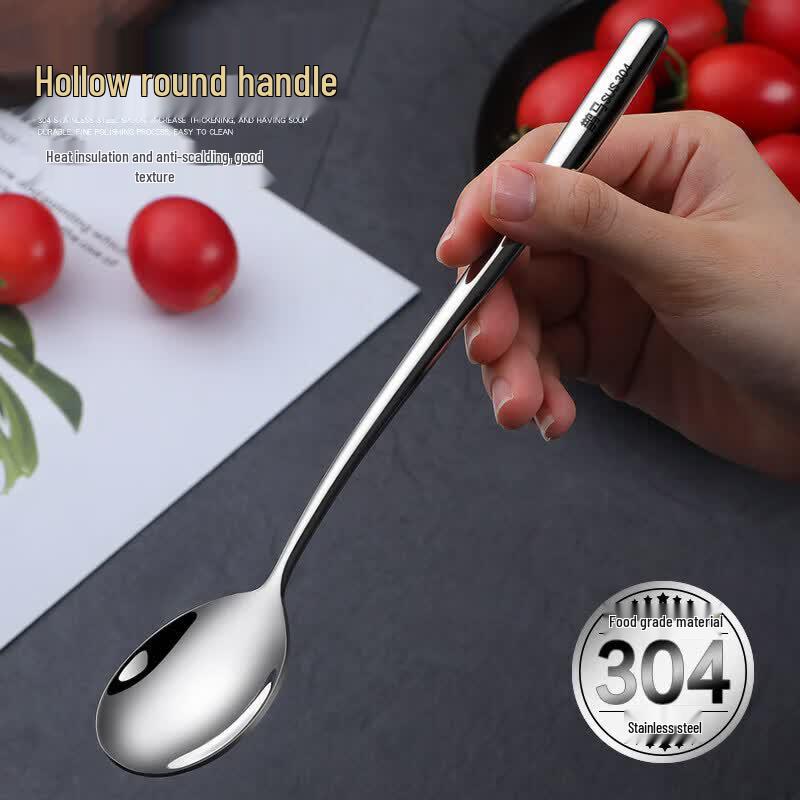QW Korean Style 304 Stainless Steel Long Handle Spoon