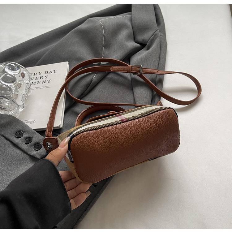 2024 Ретро Британская Клетка Мини Сумка-Кроссбоди Пельмень