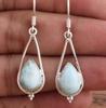 Natural Larimar Earring, 925 Solid Sterling Silver Earring, Pear Gemstone Earring, Handmade Jewelry, Valentine's Day Gift, New Year Gift,