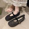 Water Diamond Mesh Soft Bottom Ladle Shoes for Women  New Spring/Summer Matching Skirt with Flat Bottom Single Shoes