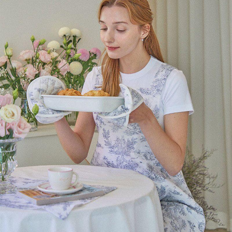 Теплая кухонная рукавица и прихватка_Серый