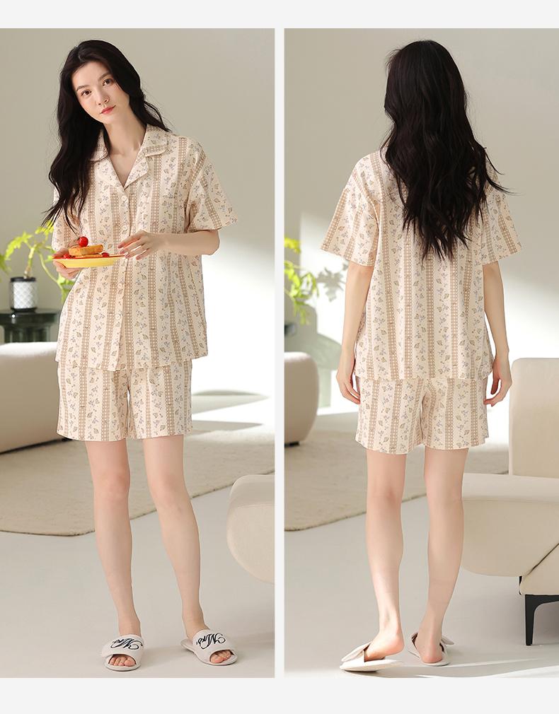 Fenteng [No Bra 100% Cotton] Women's Sleepwear and Home Furnishing Set with Chest Mat 26 Summer New Edition