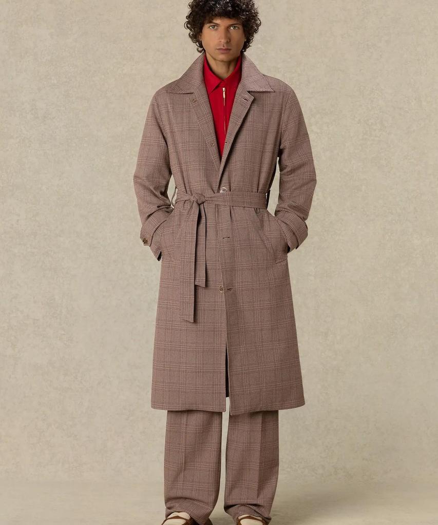 DROLE DE MONSIEUR Prince Of Wales Belted Coat D0Caa26100Brx