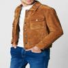 Мужская куртка из кожи ягненка цвета замши | замшевая рубашка в джинсовом стиле | Ковбойская замшевая куртка с нагрудным карманом | Знаменитая замшевая рубашка