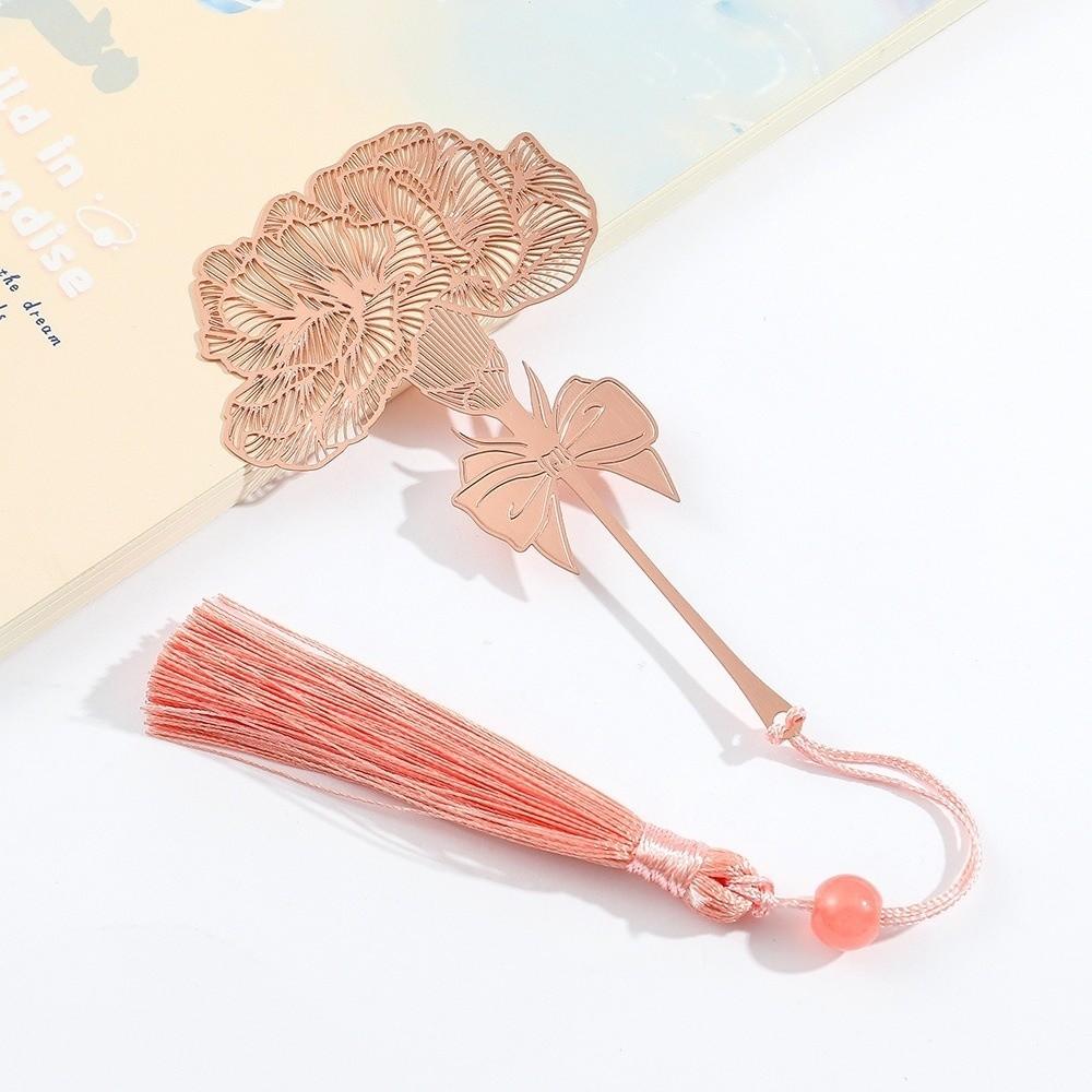 Leaf Metal Hollow Bookmark Sunflower Pattern Elegant Hollow Tassel Book Markers Fashion Creative Chinese Style Bookmark