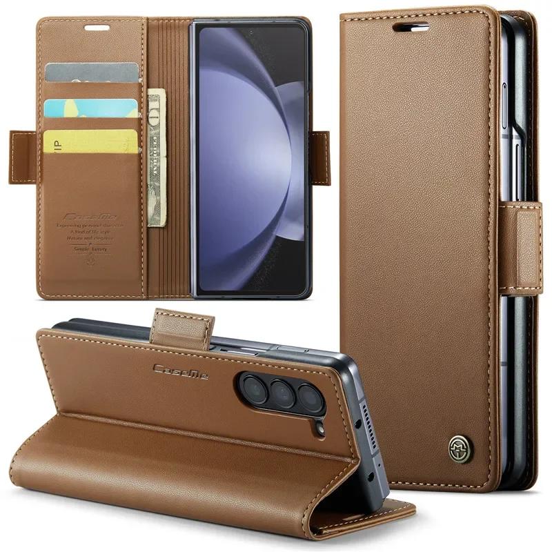 Роскошный магнитный кожаный чехол-кошелек для Samsung Galaxy Z Fold 7 6 5 Ударопрочный карман-держатель для карт для Galaxy Z Fold6