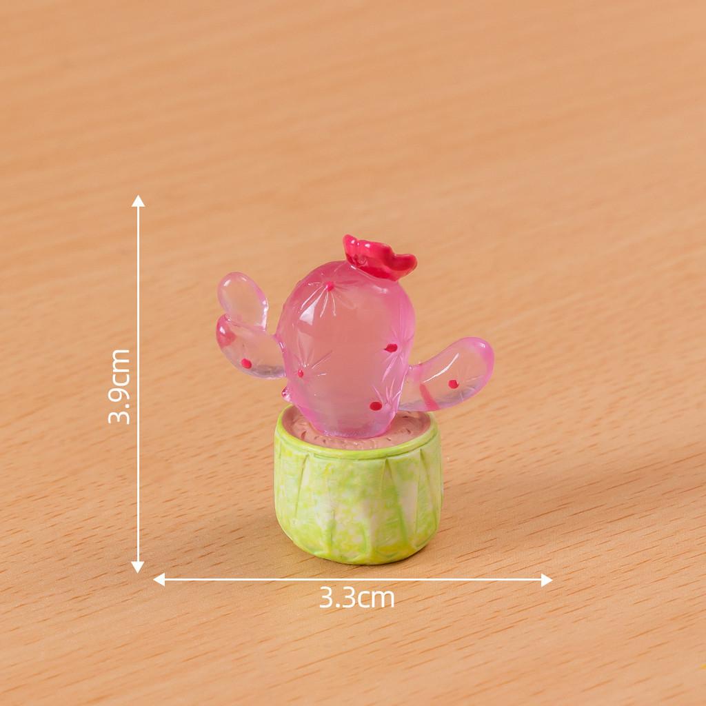 Glow In The Dark Miniature Cactus Resin Figurine Creative Desktop Decoration