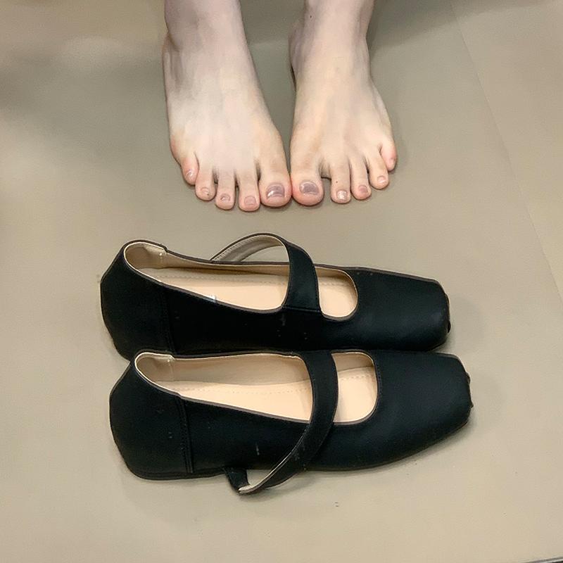 Новые женские балетки с квадратным носком, женские туфли-балетки, неглубокие, на резинке, осенние, женские, удобные, с мягкой подошвой, балетки