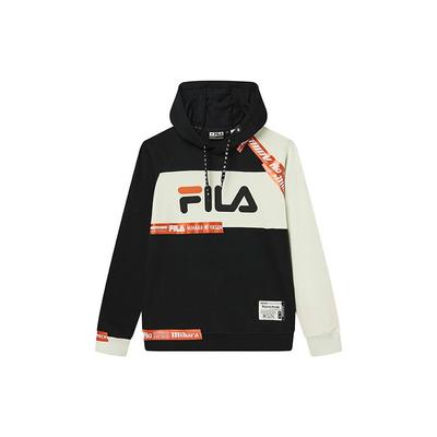Fila X MIHARA YASUHIRO Коллаборация FW22 Американский винтаж Цветной блок Принт с буквами Повседневная толстовка Мужские толстовки Черный F11M233201F-BK