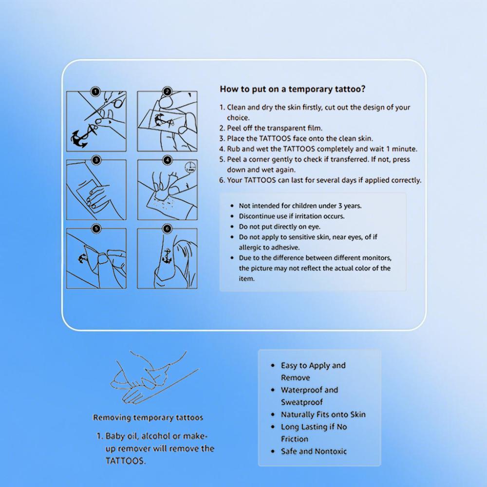 54 шт. Временные татуировки Фигурки пингвинов Водонепроницаемые Долговечные Наклейки на тело Зимние пейзажи Снежинки Мультяшные Для рук