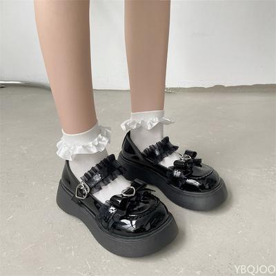 Мода Новая Мода Весенне-Осенний Стиль Однотонный Бант Повседневные Круглый Носок Милые Универсальные Простые Ежедневные Удобные Женские Туфли для Ходьбы