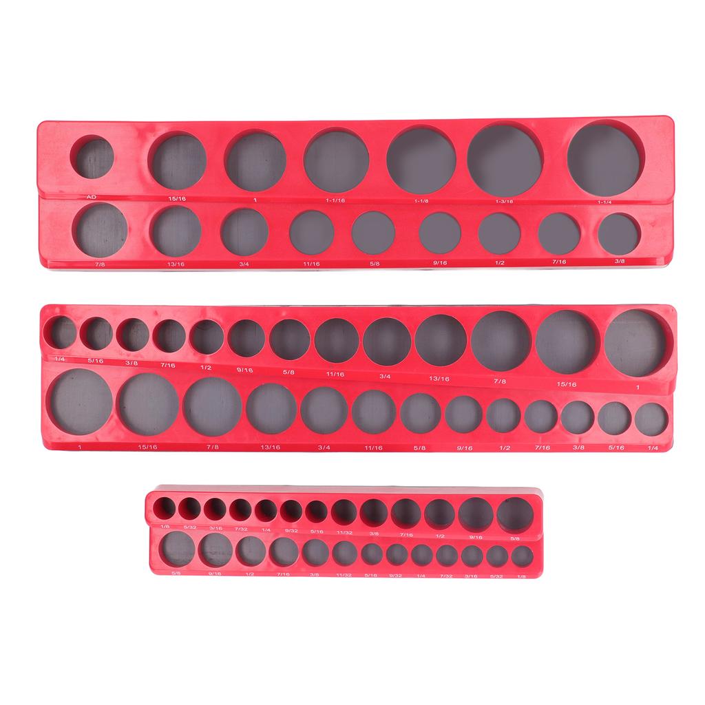 3PCS Magnetic Socket Holders Plastic Socket Organizer Storage Tray for 1/4 3/8 1/2 Inch Drive Socket