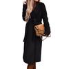Women's Fashion Casual Hundred Lapel Coat Solid Color Long Sleeve Jacket