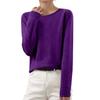 Women's Autumn And Winter Fashion Long-sleeved Basic Crew-neck Loose Pullover Sweater Top