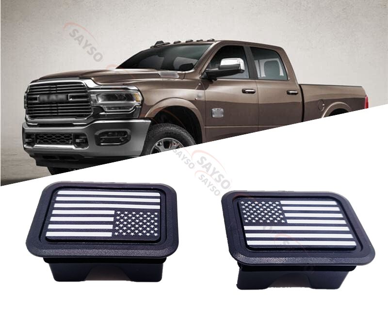 2x Красно-белые заглушки для карманов стоек заднего борта грузовика для Dodge Ram 1500 2500 2019-2025 Защитные аксессуары