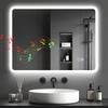 80 x 60cm LED Bathroom Mirror, with Bluetooth - Silver Tone