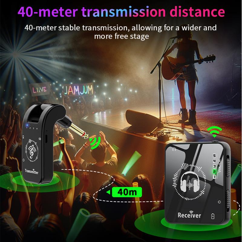 2.4G Wireless In-Ear Monitor System 282° Rotate Transmitter Portable Collar Clip Receiver Rechargeable Automatic Pairing Low Lat