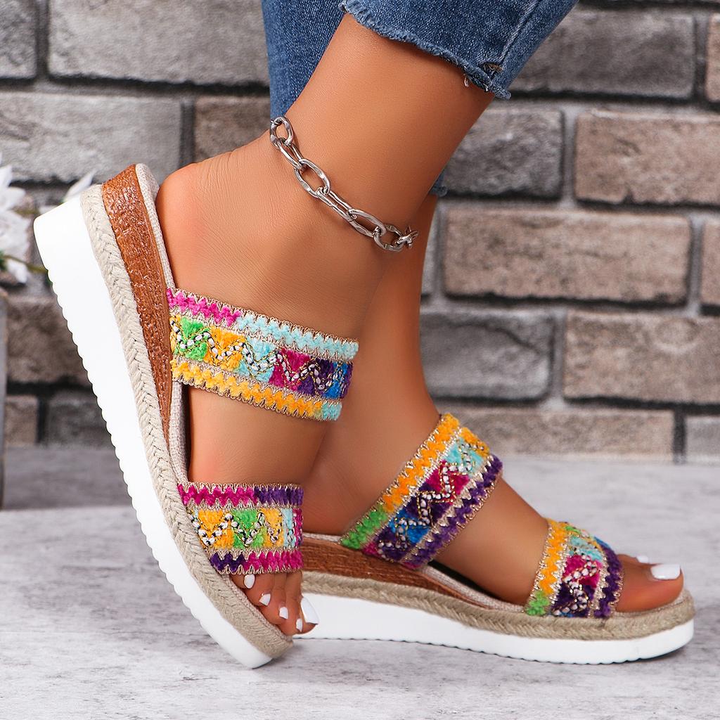 Fashion Women Slippers High Heels Wedge Platform Summer Shoes for Women 2024 New Beach Casual Heeled Sandals Slides Zapatos De Mujer
