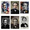 Complete Edgar Allan Poe Tribute Artwork Circa 1850 Six Tales The Raven The Black Cat Metal Printing Wall Plaque Tin Sign Poster