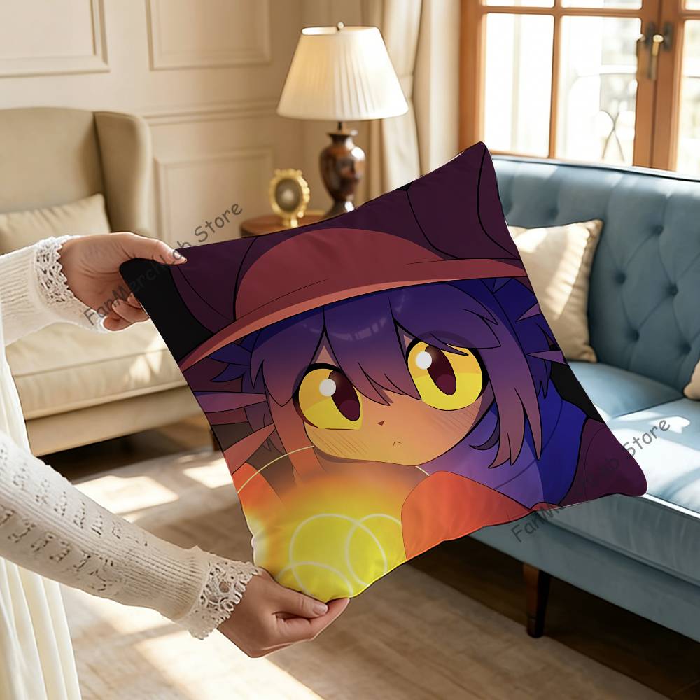 Anime NNiko OOneshotS Printed Pillow Cover Cushion Case Simple Sofa Pillow Case No Pillow Core