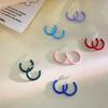 Dopamine Colored Glue C-shaped Earrings for Women Simple Daily Multi-style Earrings