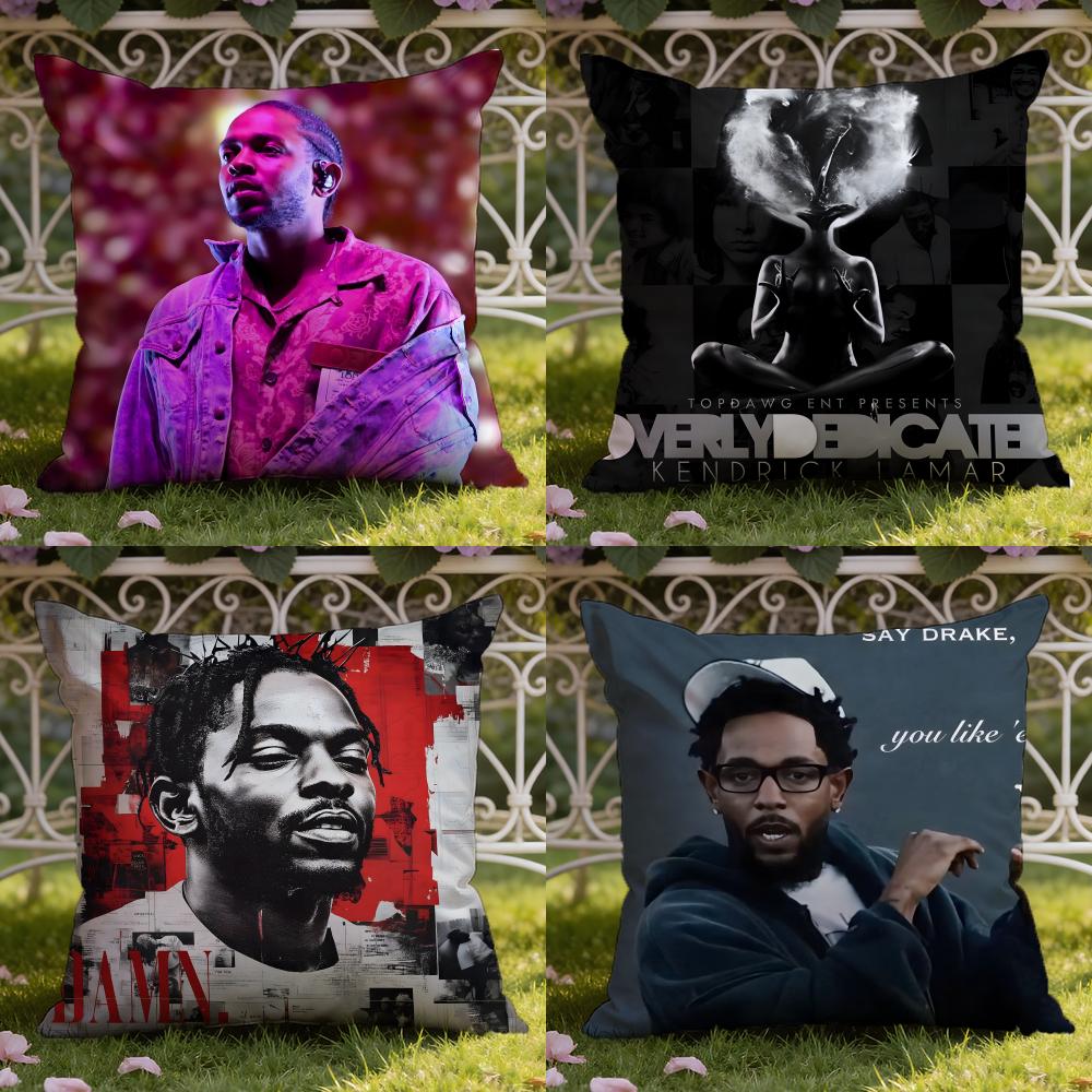 Чехол на подушку с изображением рэпера K-Kendrick Lamar, двойного назначения для дома и автомобиля: Двусторонняя конструкция для максимального комфорта