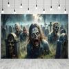2D flat printing party banner 1 piece of zombie cemetery background wall fabric  Photography background wall.PMJ