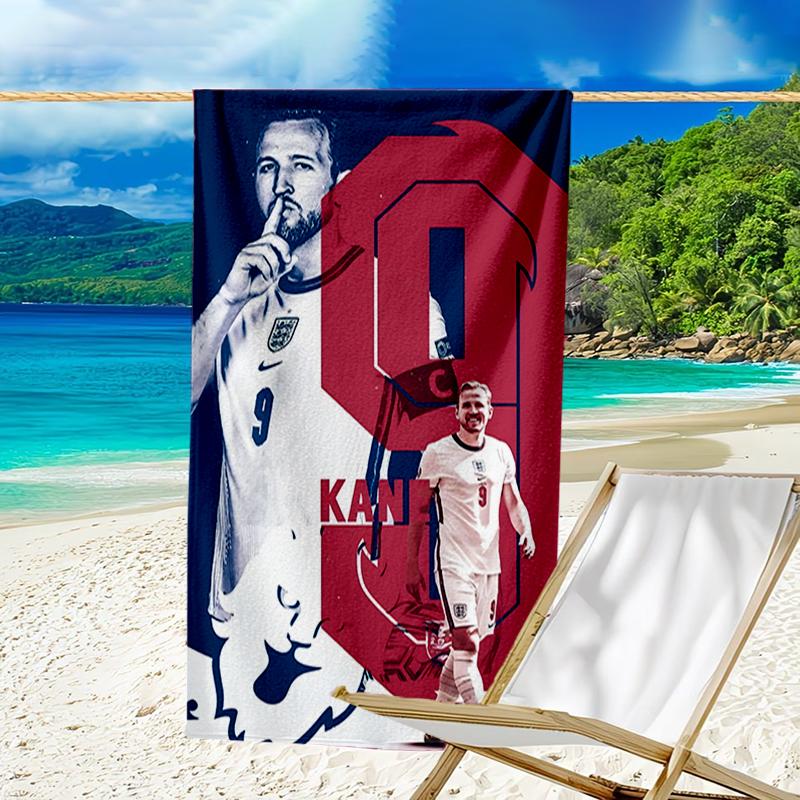 Football Player Kane Beach Towel - Soft, Absorbent Microfiber, Lightweight, Ideal for The Beach, Parties, Travel, Camping fan gifts