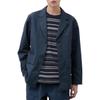 Uniqlo Однотонная фактурная однобортная куртка с лацканами Мужские куртки Темно-синий 467024-68