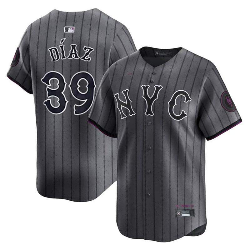 Полностью вышитый номер New York Mets. 39 Мужская бейсбольная майка Диас