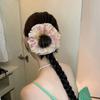 Aesthetic Scrunchies Elastic Multilayer Lace Hair Rope Wedding Party Beach Headwear Big Buns Hair Elastic Check Hairtie