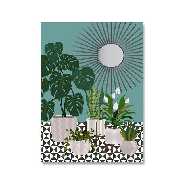 Boho Poster Botanical Bathroom Canvas Painting Tropical Plants Jungle Art Prints Nordic Wall Picture for Living room decor