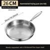Сковорода из нержавеющей стали с чеканкой 26/28/30 см, толстое антипригарное покрытие, подходит для индукционных и газовых плит, для жарки стейков, овощей