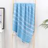 Turkish Cotton Striped Beach Towel with Tassels – Absorbent, Ideal for Bathing, Swimming, and Sun Protection