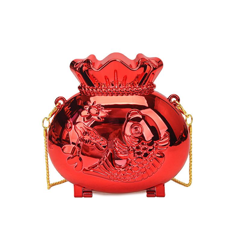 Fashion Fortune Bag Acrylic Money Bag Mini Crossbody Chain Koi Carp Design Chic Wealth Attracting Symbol Handbag