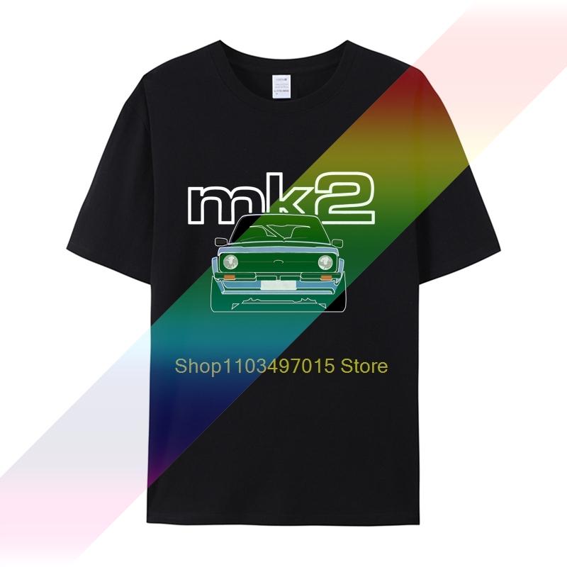 Мужская футболка с круглым вырезом Mk2 Escort Футболка Подарок для папы Ему Рождество Автомобильные фанаты