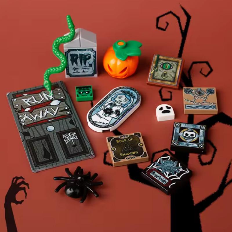 Набор конструктора MOC Bricks Игрушки DIY Тыквенная Голова на Хэллоуин Набор Строительных Блоков Фигурки Скелета Солдата Рождественский Подарок на Хэллоуин для Детей