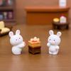 Очаровательные полимерные фигурки медведя и зайчика, миниатюрное украшение для стола или автомобиля, милые кролик и медведь