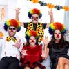 Полный Костюм Взрослого Клоуна для Косплея на Празднование Хэллоуина, Ролевая Игра, Радужный Парик, Нос, Бабочка, Перчатки, Набор Аксессуаров