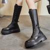 Martin Boots Autumn Thin Women's 2025 New Versatile Thick-soled Heightening Long Tube Lace-up But Knee Fashion Boots Women's Boots
