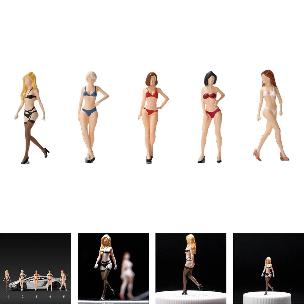Фигурки людей в масштабе 1/64, Мини-украшение, Женская фигурка из смолы